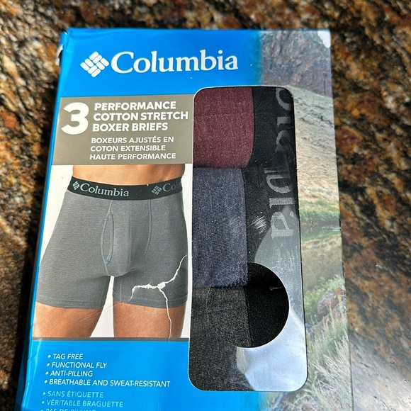 NWT Columbia 3 Pack Mens Performance Stretch Boxer Briefs Multi Colors Size M - Picture 1 of 3